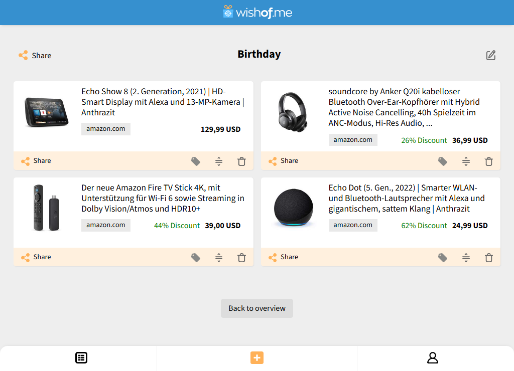 Desktop: WishOf.Me | Your online wishlist app - Add, share & be happy