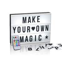 WishOf.Me - LED Leuchtkasten mit Farbwechsel - 173 Buchstaben mit Sonderzeichen und Symbole