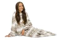 WishOf.Me - Kuscheldecke/Wohnmantel mit Ärmeln - Mia Cossotta in beige